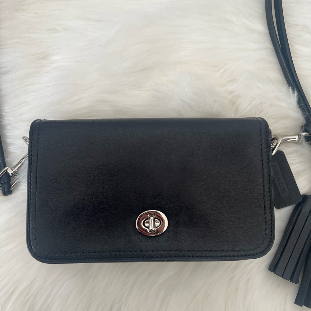 Coach Legacy Penny Black Leather Crossbody Bag with Tassels